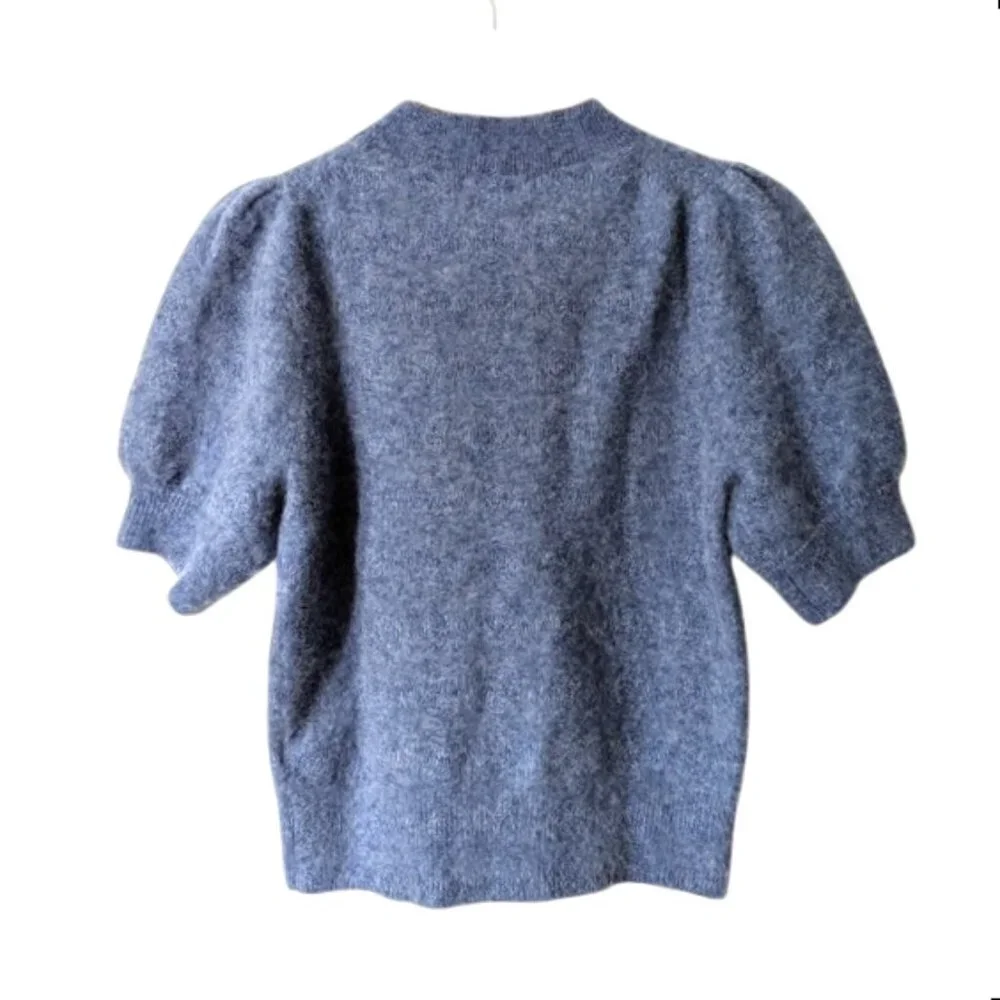 Banana Republic‎ Wool Angora Dusty Blue Knit Top Size M